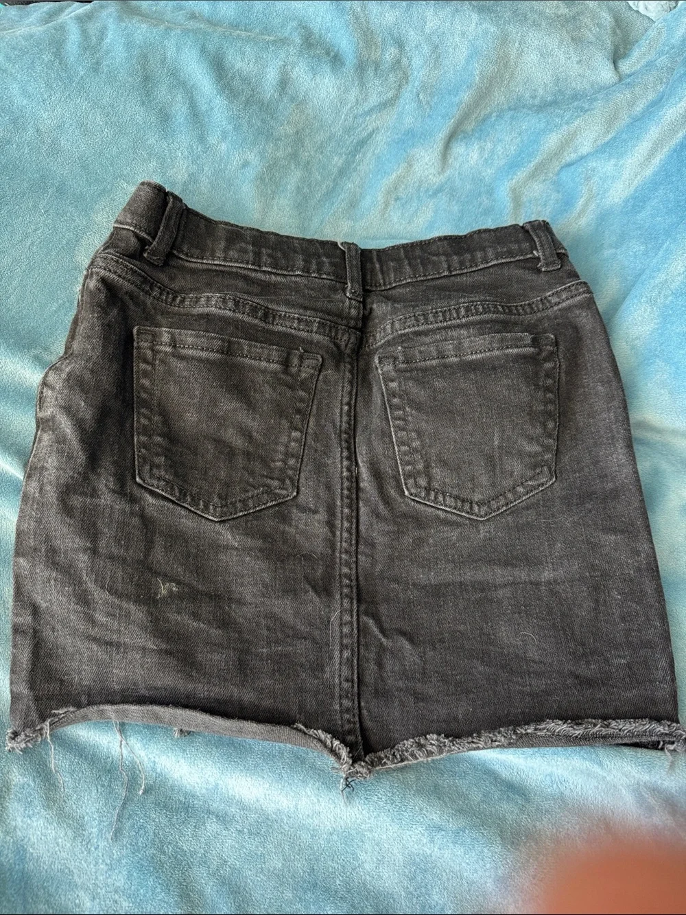 Black Distressed Denim Mini Skirt kids
